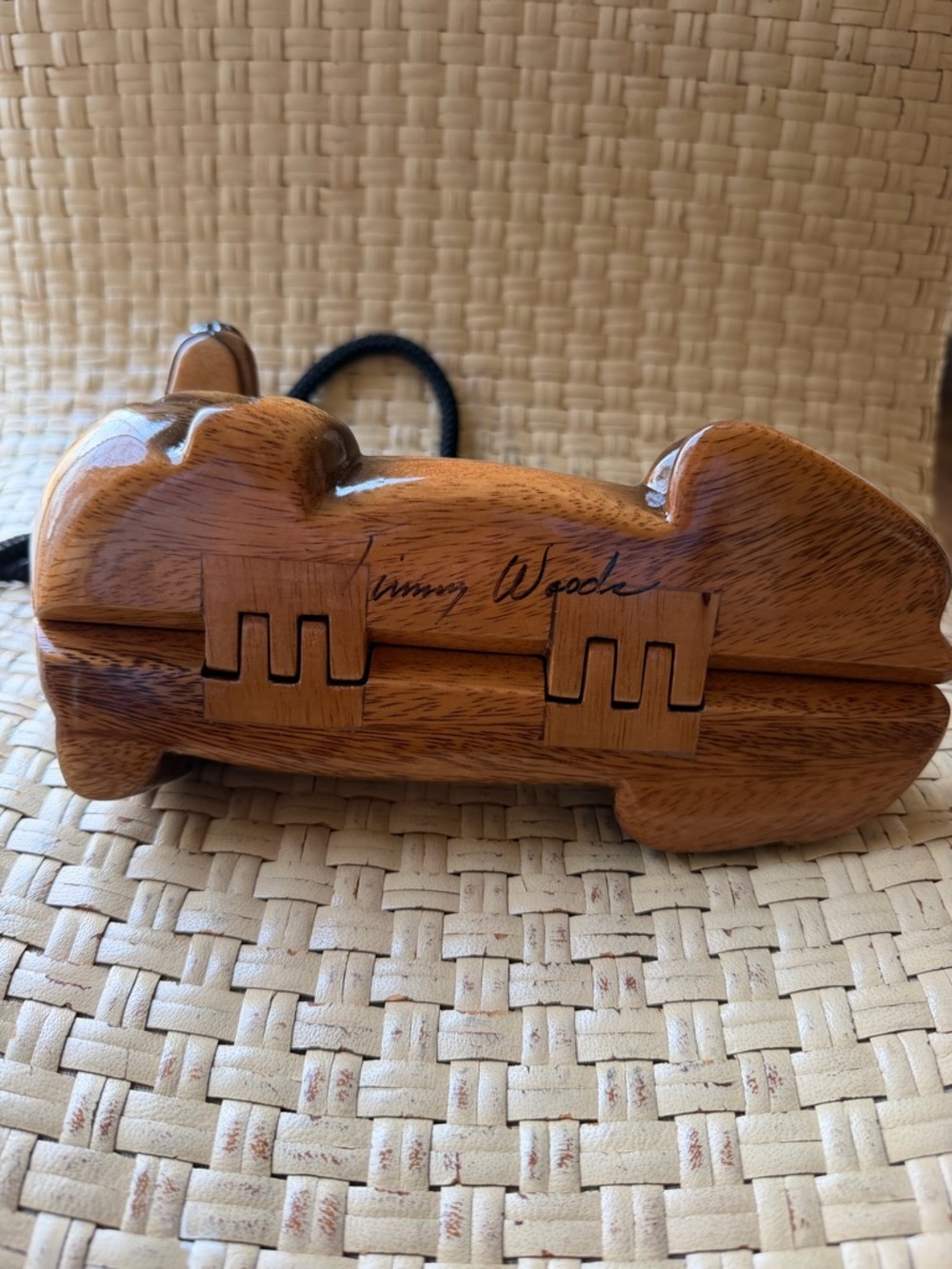 Wooden Dachshund Purse Tim Woods of Beverly Hills Rare - Picture 5 of 10